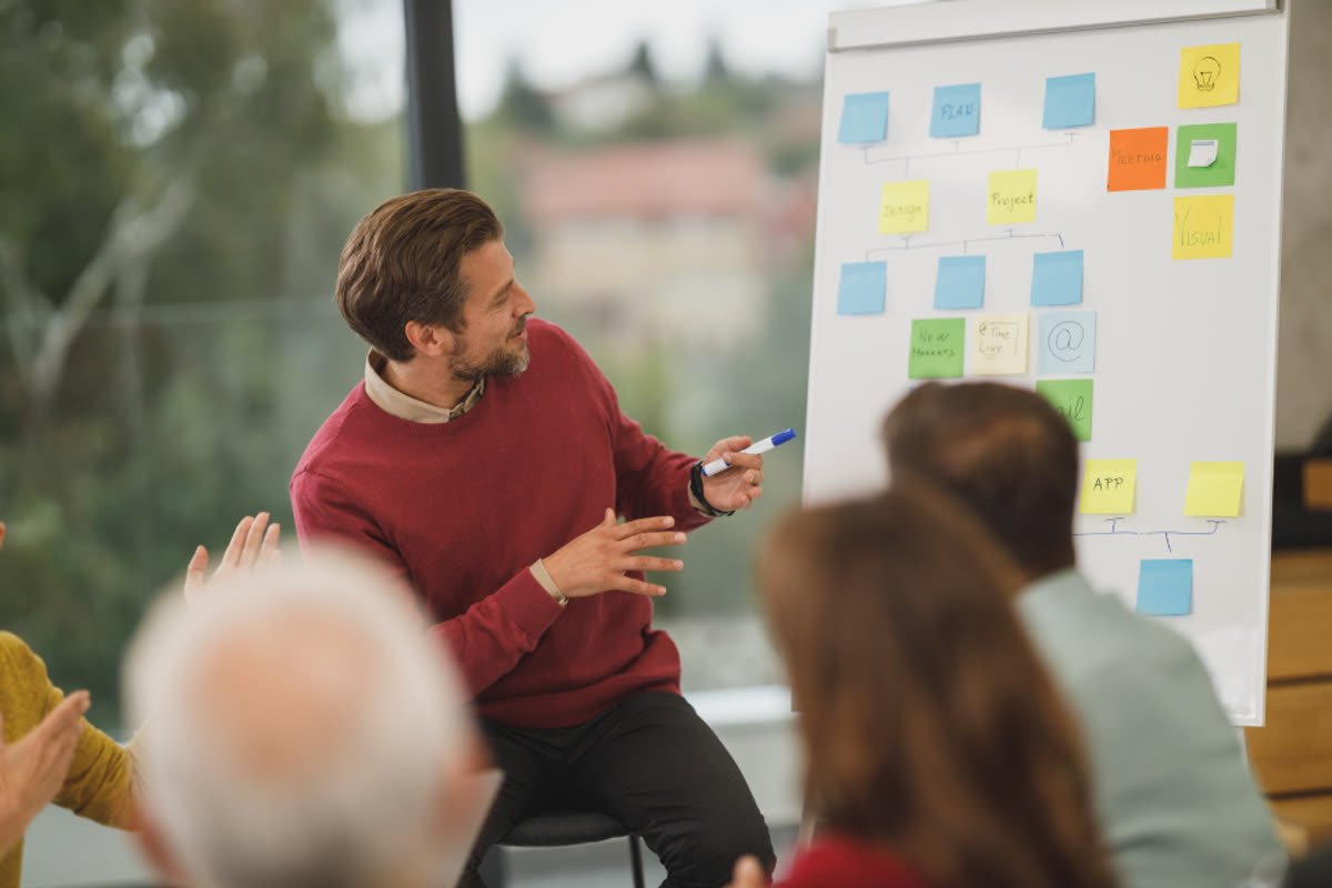 Business presentation to a team
